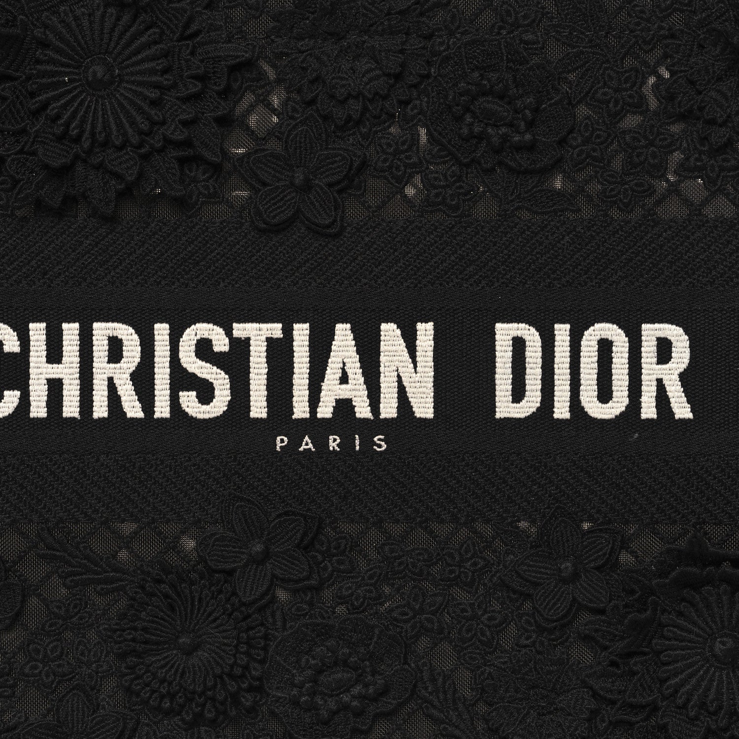Christian Dior Embroidered 3D Macrame D-Lace Butterfly Medium Book Tote Black Multicolor 8 of 13