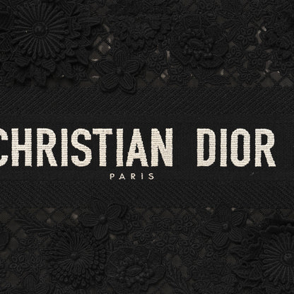 Christian Dior Embroidered 3D Macrame D-Lace Butterfly Medium Book Tote Black Multicolor 8 of 13
