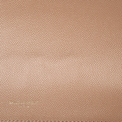 Saint Laurent Grain De Poudre Mixed Matelasse Large Triquilt Monogram Satchel Cork 10 of 10