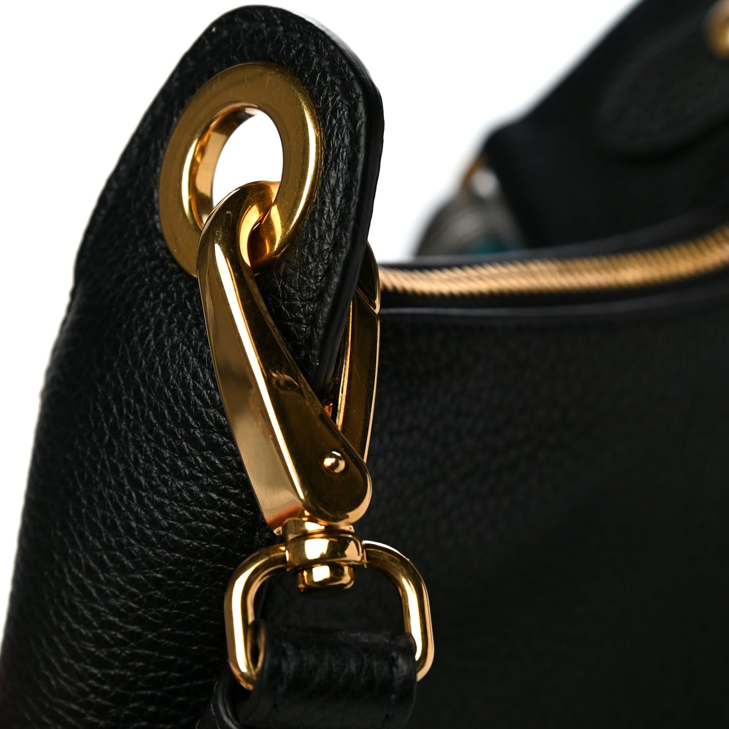 Vitello Phenix Zippered Messenger Hobo Black