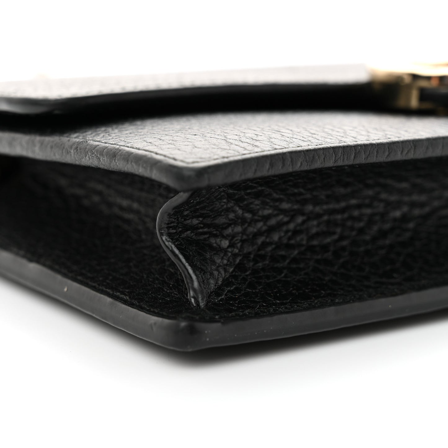 Dollar Calfskin Interlocking G Chain Wallet Black