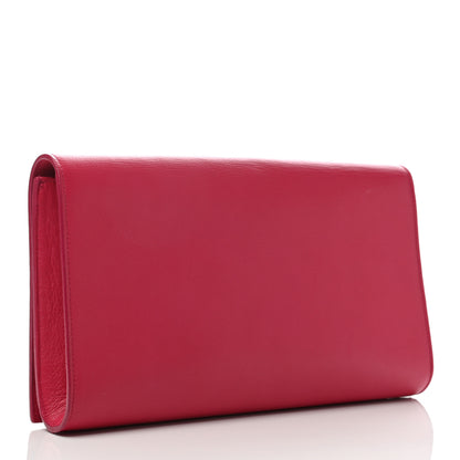 Saint Laurent Calfskin Monogram Large Belle De Jour Clutch Lipstick Fuchsia 3 of 7