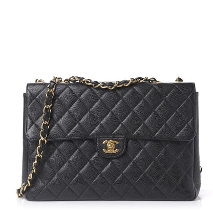 Chanel Caviar Quilted Jumbo Single Flap Black 1 of 8