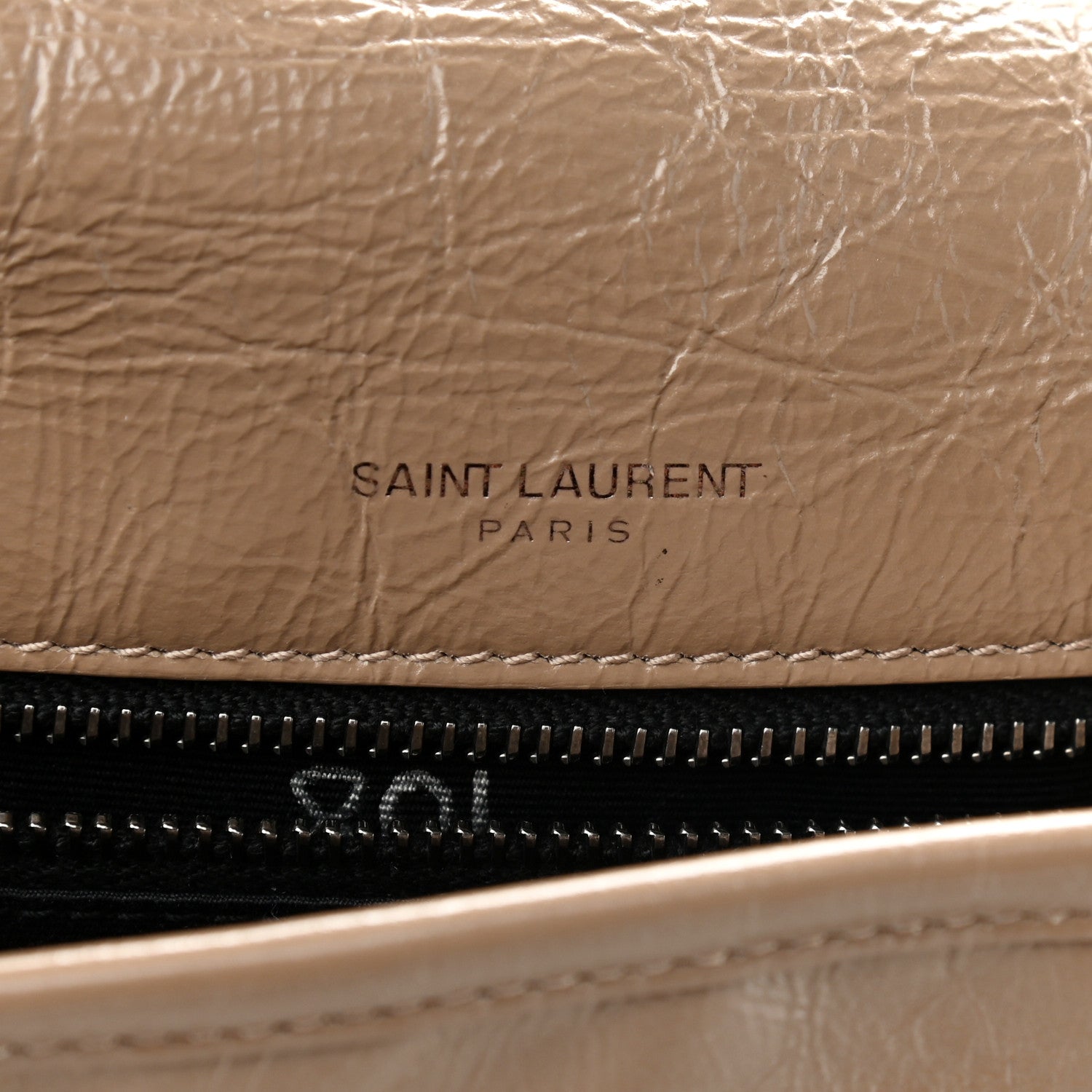 Saint Laurent Crinkled Calfskin Matelasse Monogram Medium Niki Chain Satchel Light Taupe 8 of 11