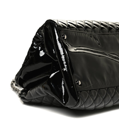 Chanel Patent Quilted Maxi Just Mademoiselle Bowling Bag Black 9 of 11