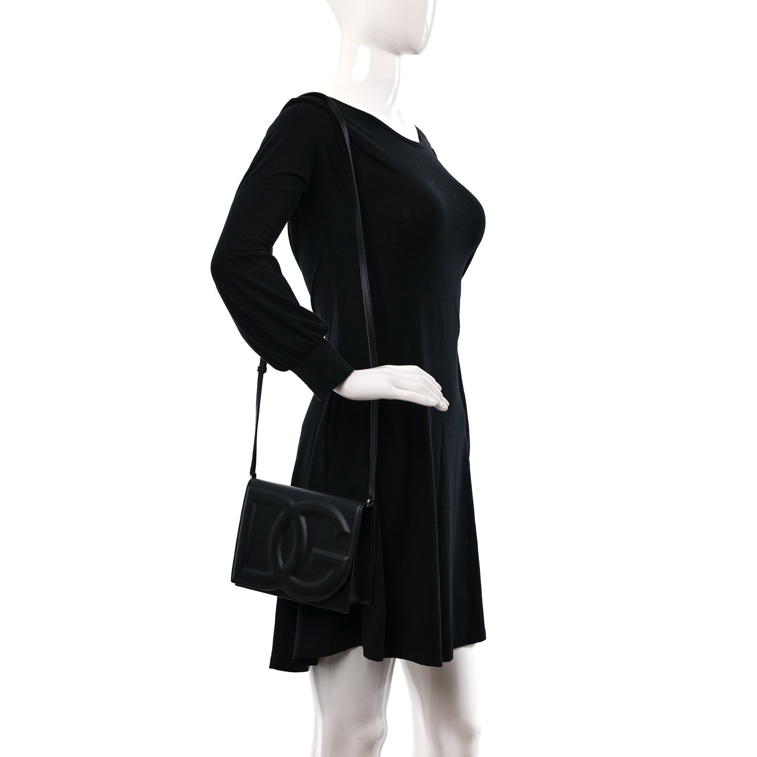 Dolce & Gabbana Calfskin DG Logo Flap Crossbody Bag Black 2 of 8