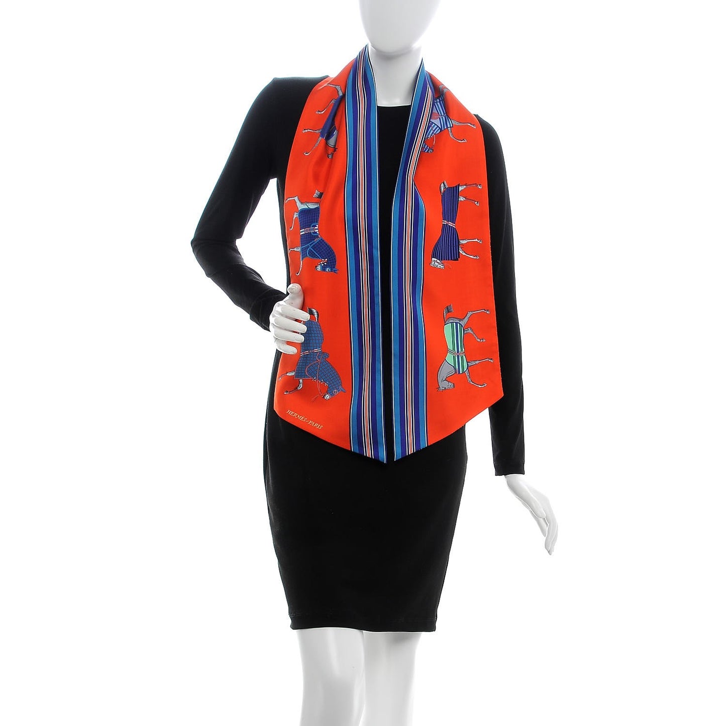 Silk Couvertures et Tenues de Jour a Carreaux Maxi Twilly Cut Vermillon Marine Ciel