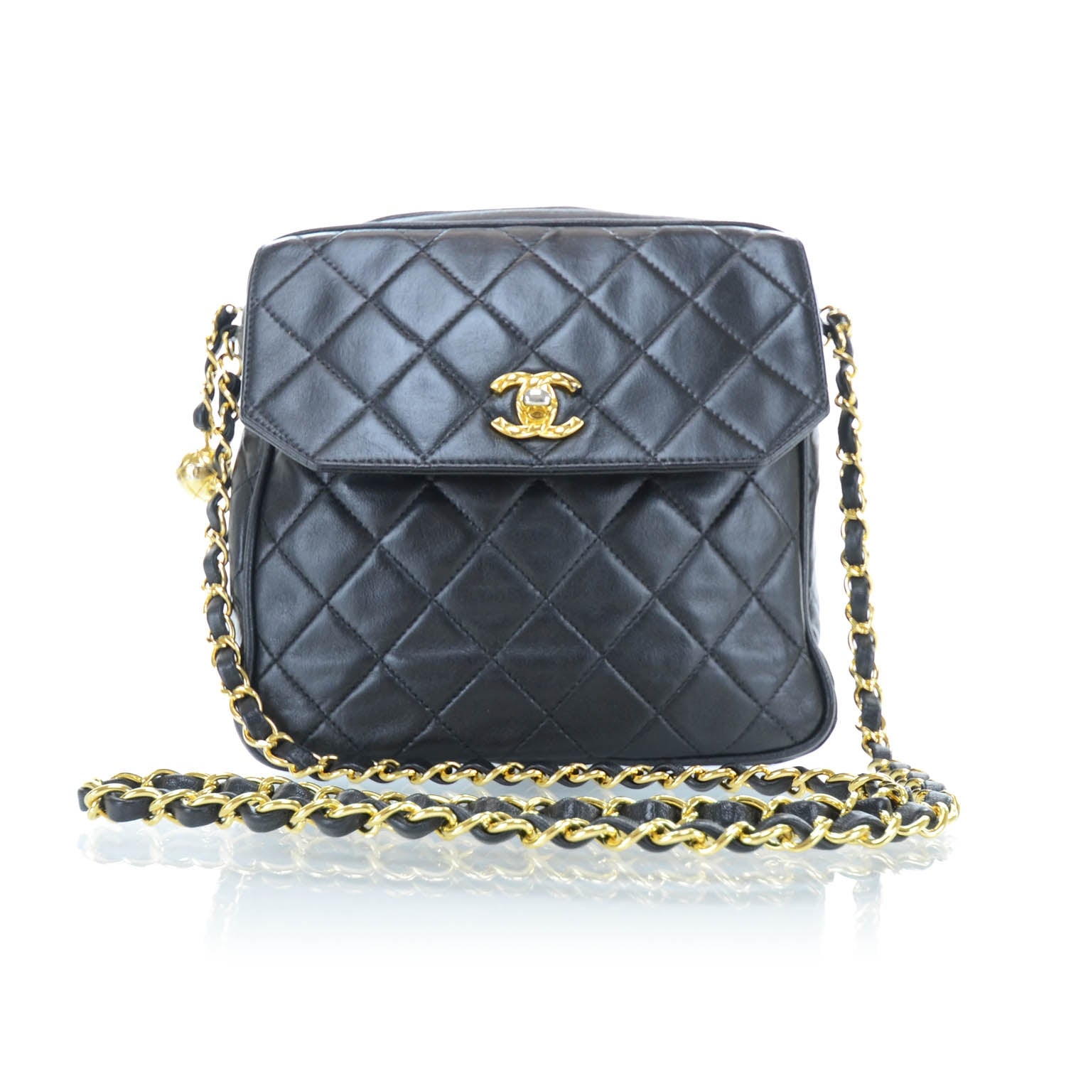 Chanel Lambskin Quilted Flap Bag Black GHW 1 of 9
