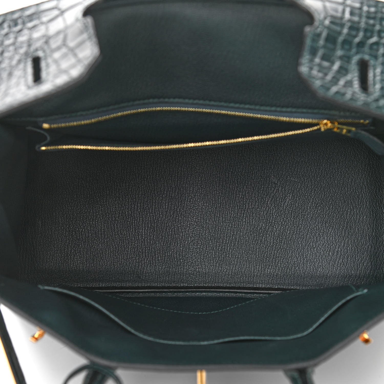 Hermes Togo Matte Alligator Birkin Touch 30 Vert Cypress 5 of 10