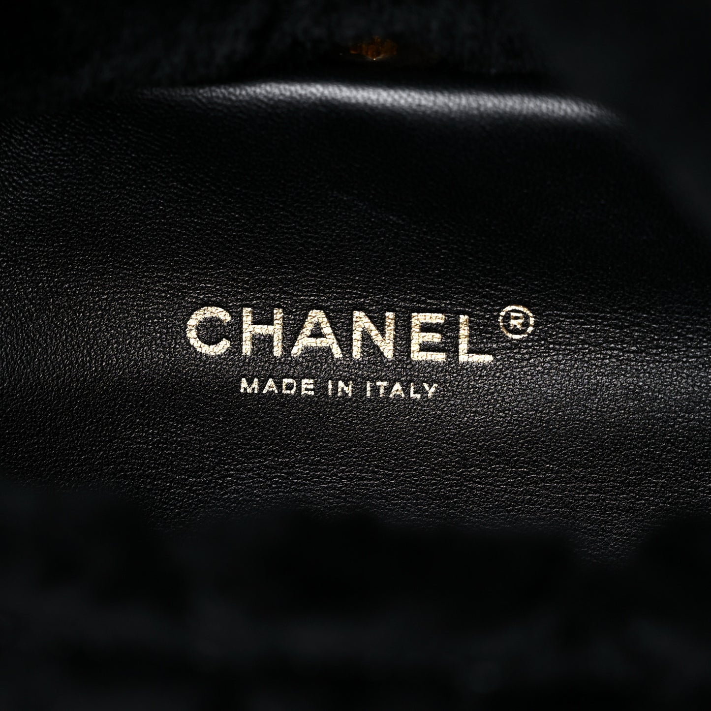 Lambskin Shearling Quilted CC Backpack Black