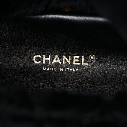 Chanel Lambskin Shearling Quilted CC Backpack Black 6 of 10