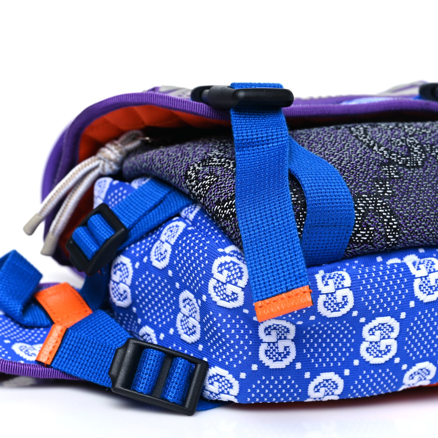 Gucci Jersey GG Monogram All Over Sporty Flap Backpack Blue Multicolor 8 of 9