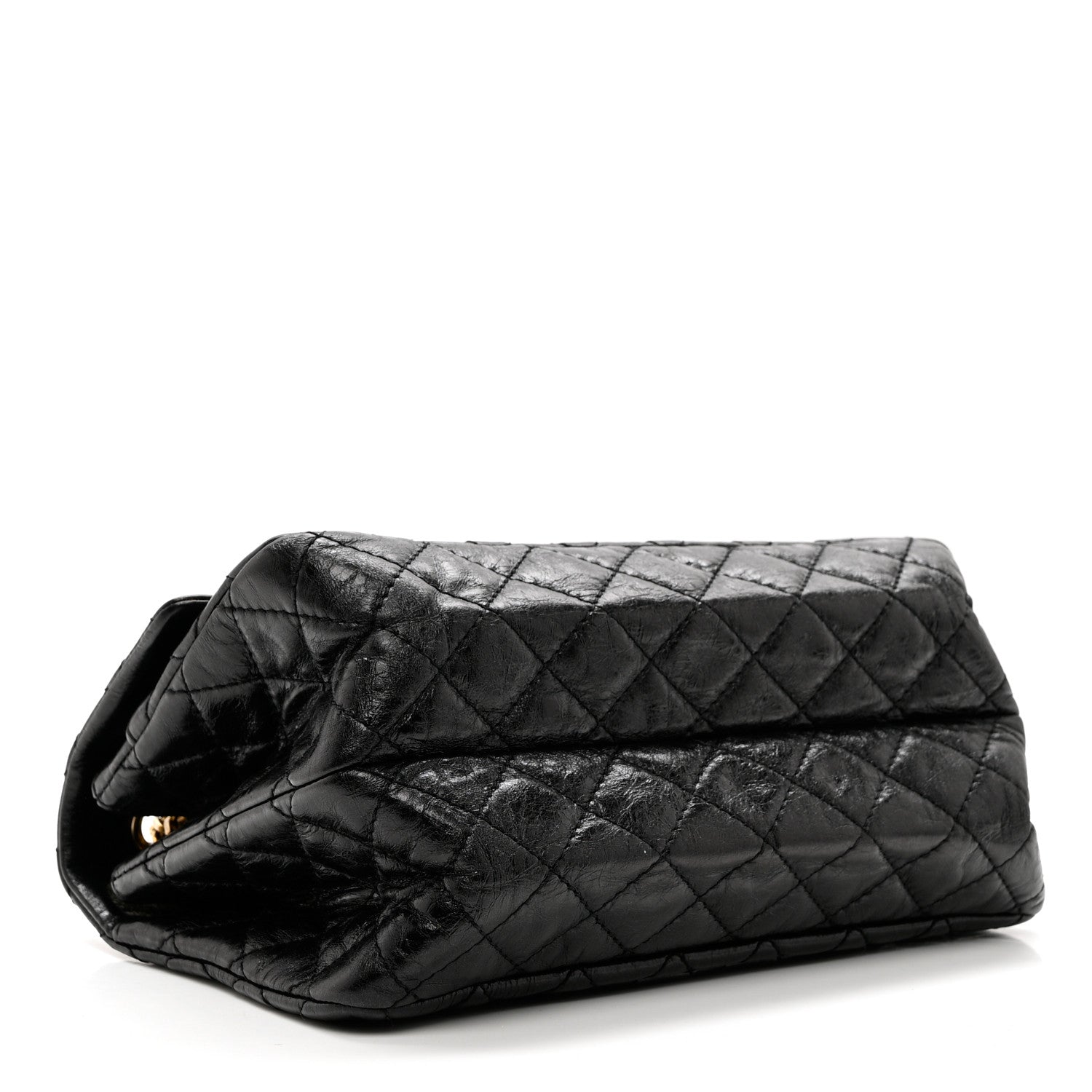 Chanel Glazed Aged Calfskin Quilted Accordion Reissue 2.55 Flap Black 3 of 8