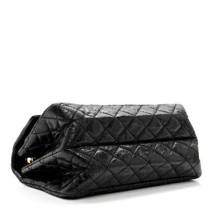 Chanel Glazed Aged Calfskin Quilted Accordion Reissue 2.55 Flap Black 3 of 8