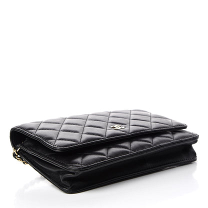 Chanel Lambskin Quilted Wallet On Chain WOC Black 5 of 10