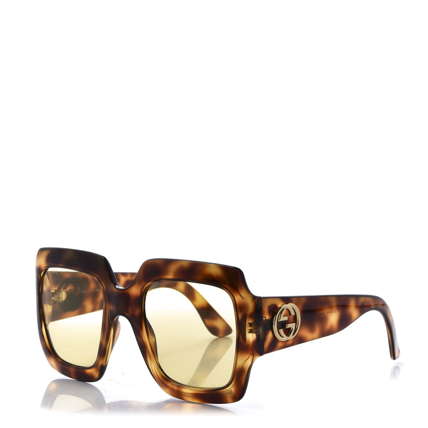 Gucci Acetate Square Frame Sunglasses GG0053S Havana 1 of 7