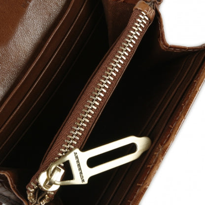 Burberry Crocodile Compact Wallet Cognac 5 of 8