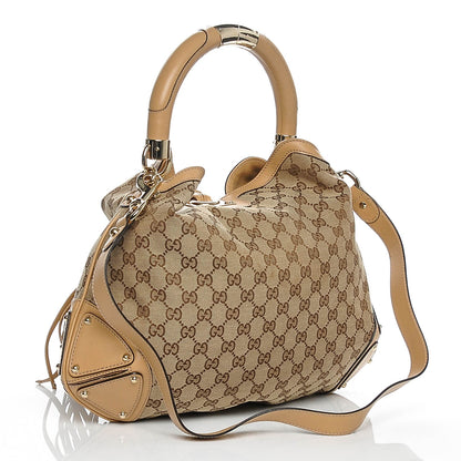 Gucci Monogram Medium Indy Top Handle Hobo Light Brown 3 of 6