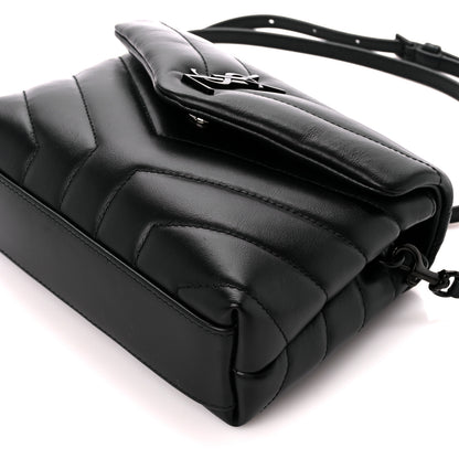Saint Laurent Calfskin Y Quilted Monogram Monochrome Toy Loulou Crossbody Bag Black 11 of 12