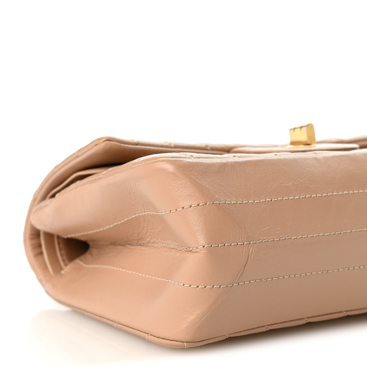 Aged Calfskin Chevron Quilted 2.55 Reissue 224 Flap Beige