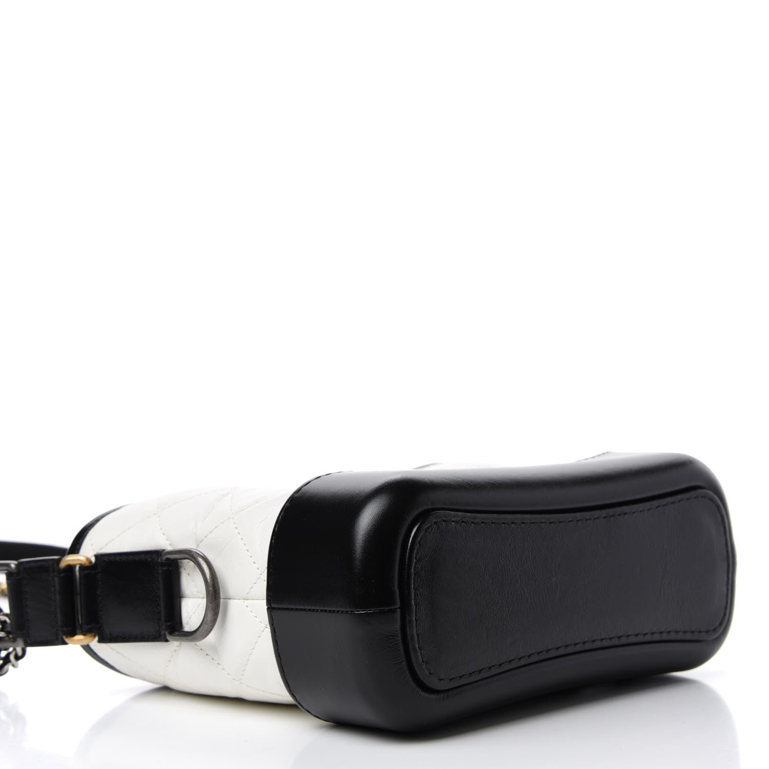 Chanel Aged Calfskin Quilted Small Gabrielle Hobo Black White 4 of 11