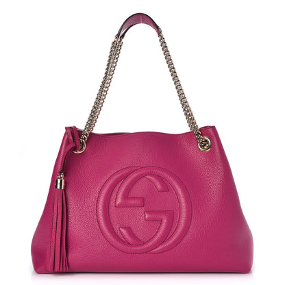 Gucci Cellarius Calfskin Medium Soho Chain Shoulder Bag Bright Bouganville 1 of 7