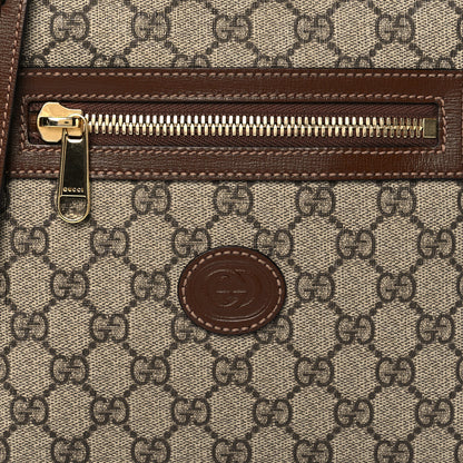 Gucci GG Supreme Monogram Azalea Calfskin Retro Interlocking G Flat Messenger Bag Beige Ebony Brown Sugar 6 of 8