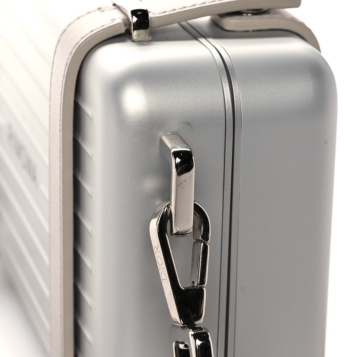 X RIMOWA Aluminum Personal Clutch On Strap Silver