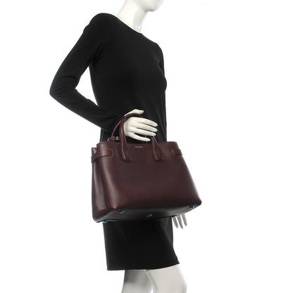 Burberry Derby Calfskin House Check Medium Banner Tote Burgundy 2 of 11