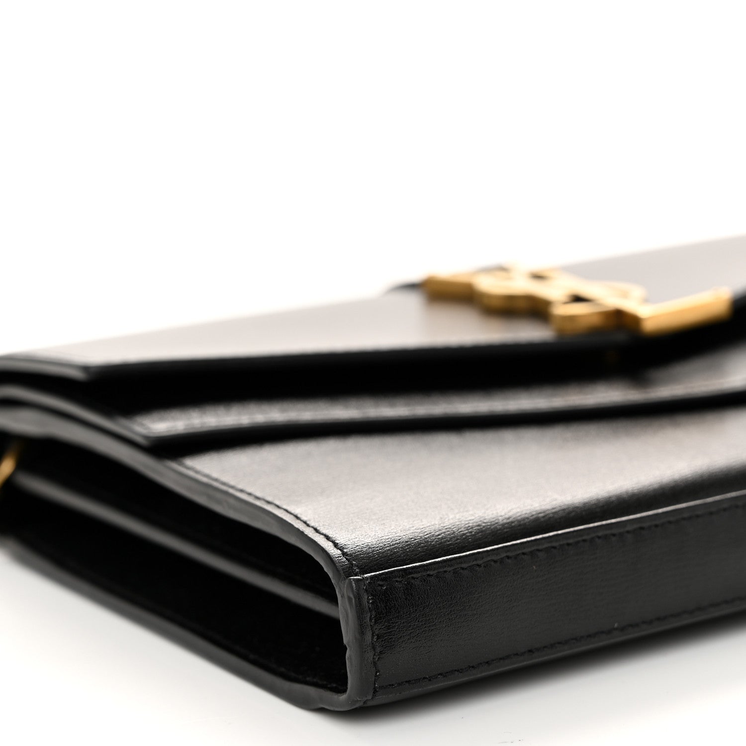 Saint Laurent Smooth Calfskin Monogram Sulpice Chain Wallet Black 8 of 9