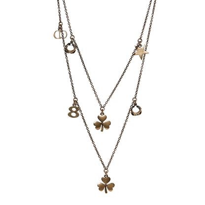 Christian Dior Metal Multi Charms Long Necklace Aged Gold 1 of 7