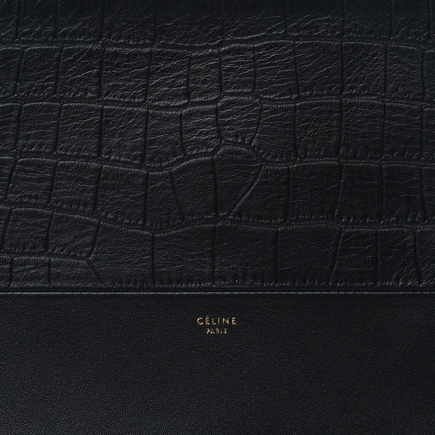 Crocodile Embossed Calfskin Clutch Black