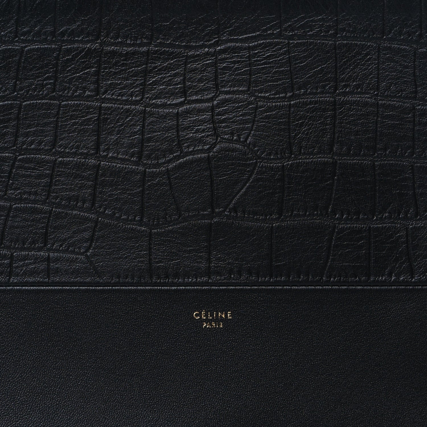 Celine Crocodile Embossed Calfskin Clutch Black 8 of 8