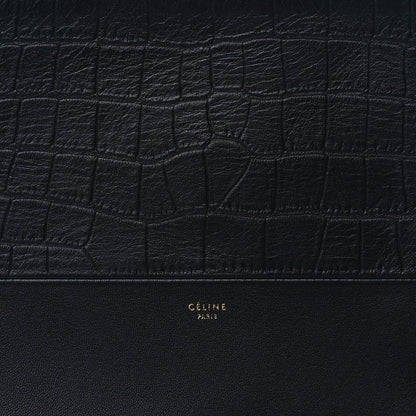 Celine Crocodile Embossed Calfskin Clutch Black 8 of 8