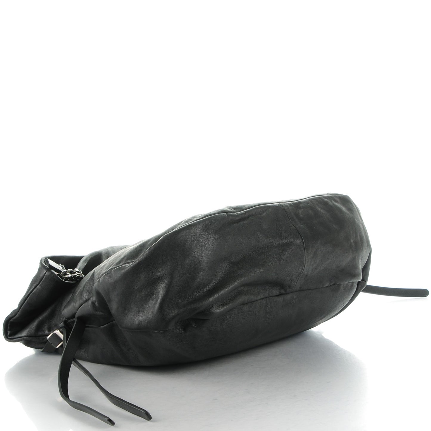 Lambskin Large Biker Hobo Black