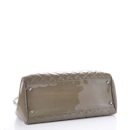 Chanel Patent Quilted Large Just Mademoiselle Bowling Bag Grey 4 of 9