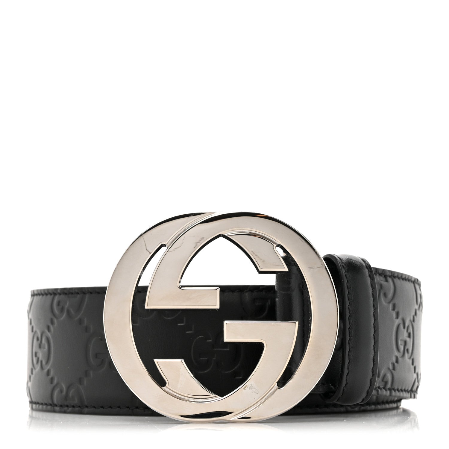 Gucci Guccissima Signature Interlocking G 40mm Belt 95 38 Black 1 of 5