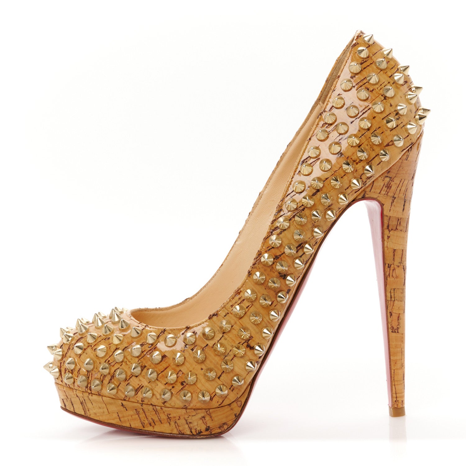 Christian Louboutin Cork Alti Spikes 160 Pumps 40 Natural