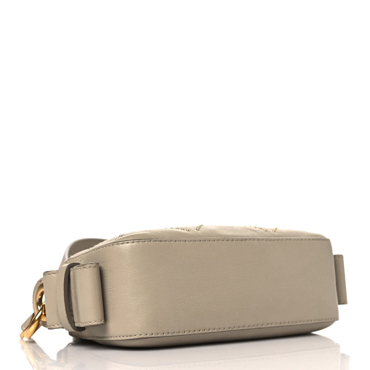 Smooth Calfskin Little Horses Embroidered Shoulder Bag Pastel Grey