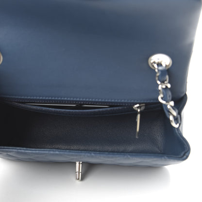 Chanel Lambskin Quilted Mini Rectangular Flap Dark Blue 5 of 11
