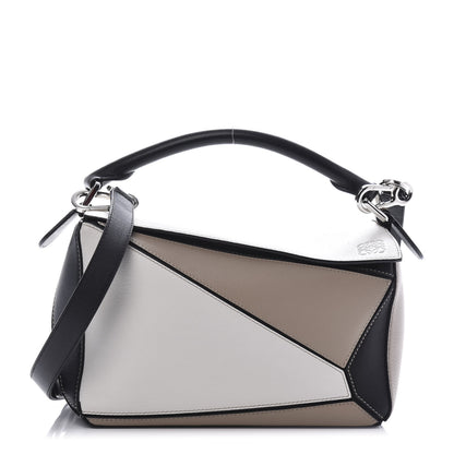 Loewe Calfskin Small Puzzle Bag Black Taupe 1 of 16