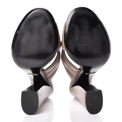 Gucci Malaga Kid Webby Crossover High Heel Slide Sandals 39.5 Porcelain Rose 7 of 12