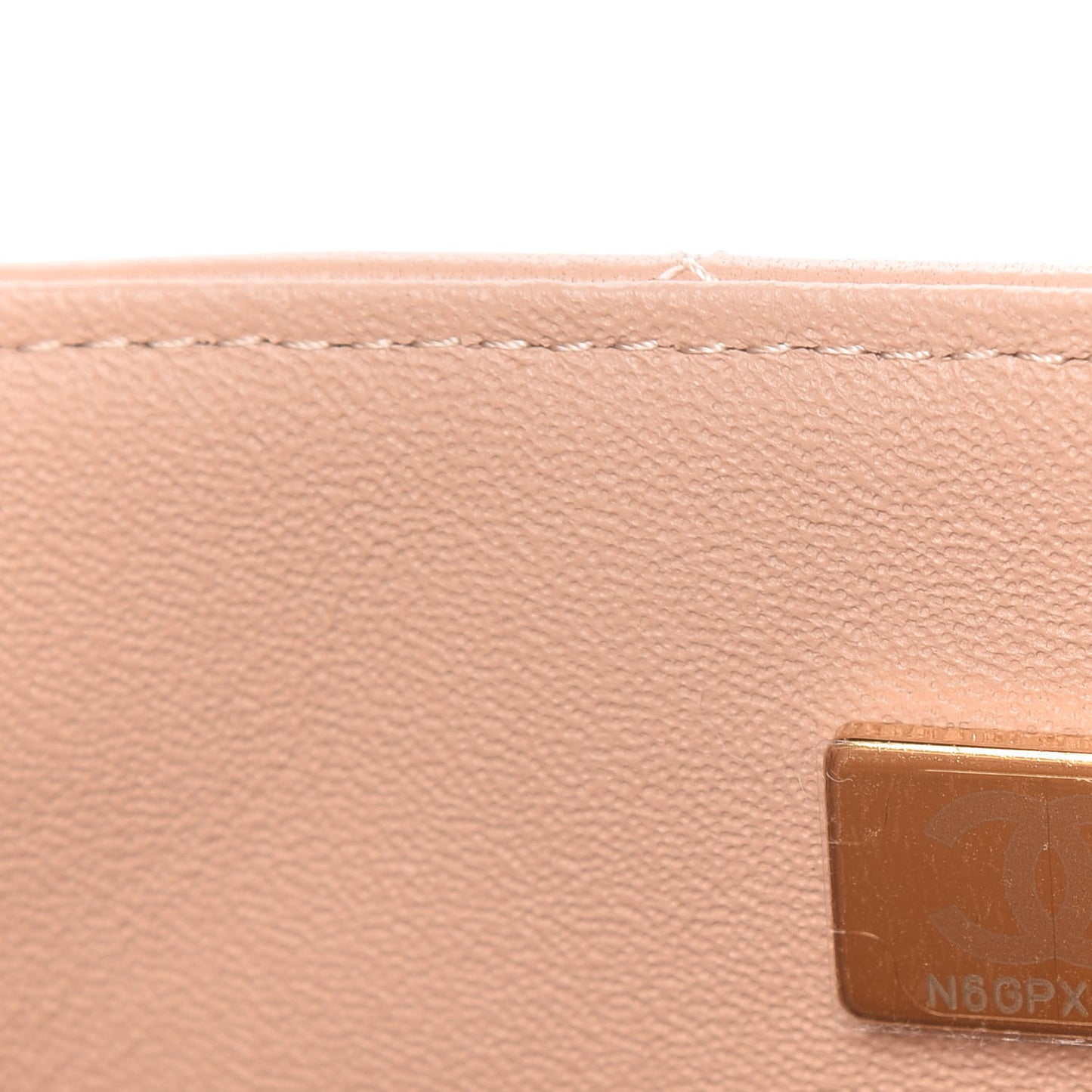 Lambskin Quilted Mini Top Handle Rectangular Flap Beige