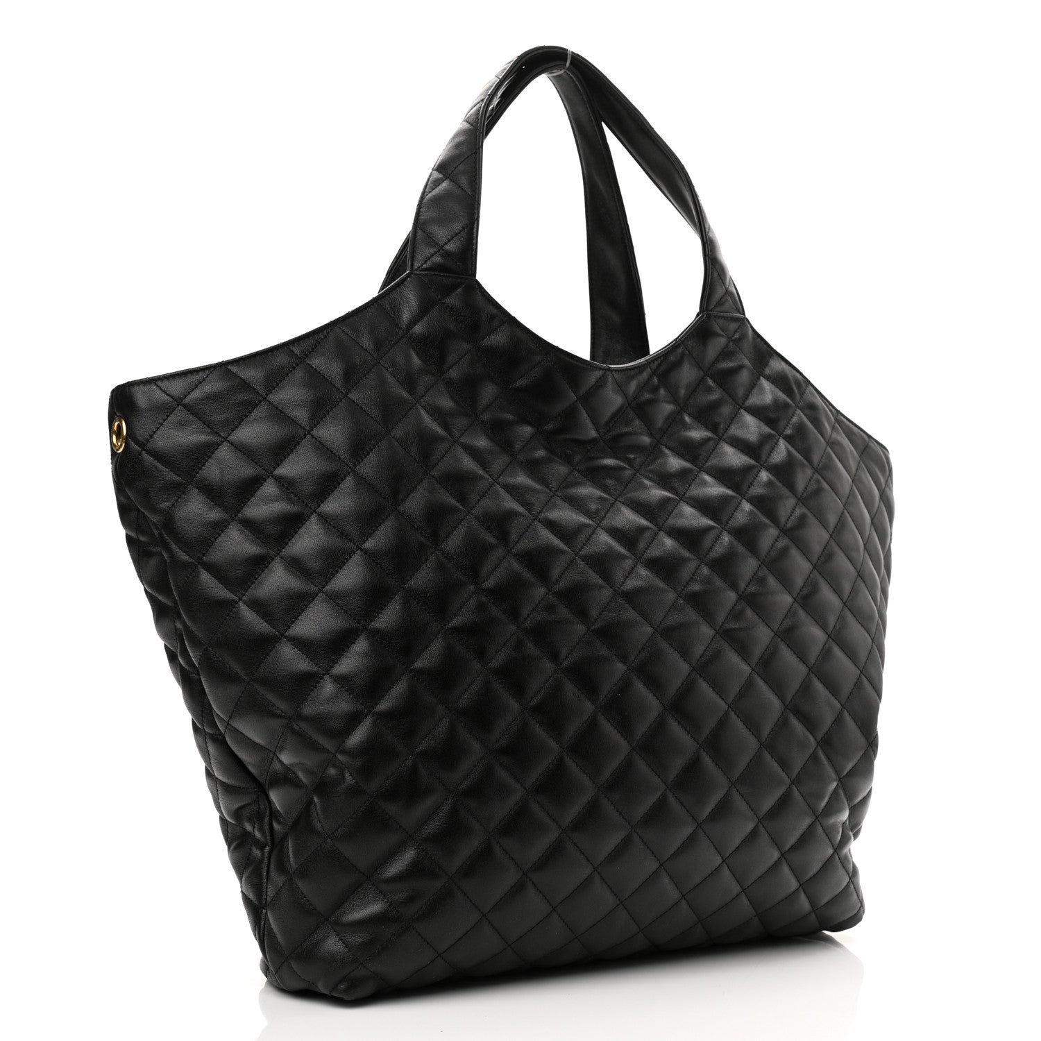 Saint Laurent Lambskin Quilted Maxi Icare Shopping Tote Black 4 of 11