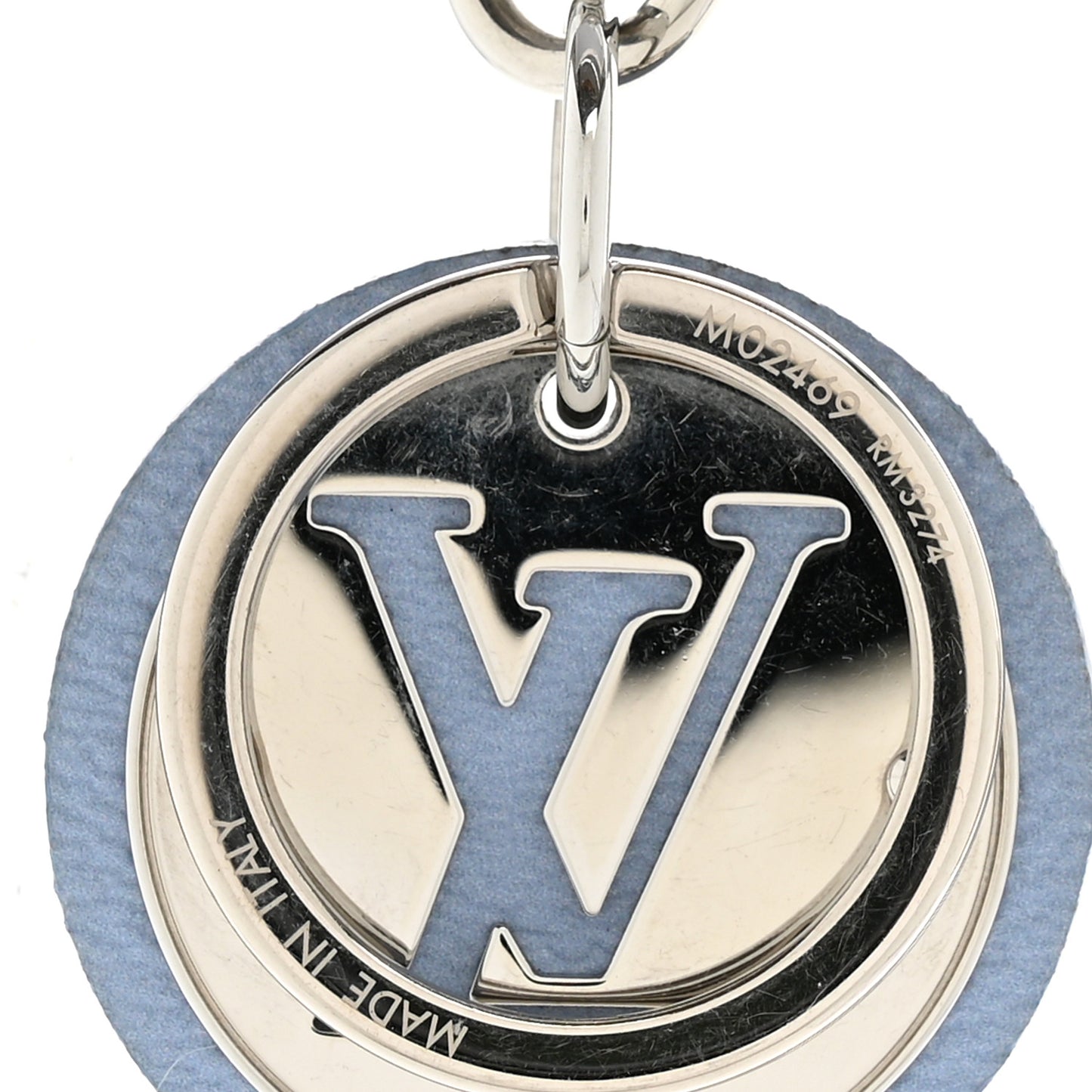 LV Circle Key Holder Bag Charm Sky Blue