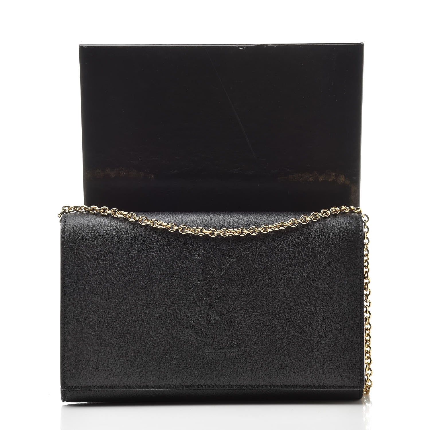 Saint Laurent Calfskin Monogram Belle de Jour Chain Clutch Black 11 of 11