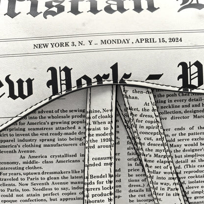 Christian Dior Calfskin Newspaper Printed Saddle Bag With Strap Black White 8 of 10