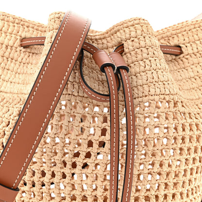 Loewe Raffia Calfskin Balloon Bucket Bag Natural Tan 7 of 9
