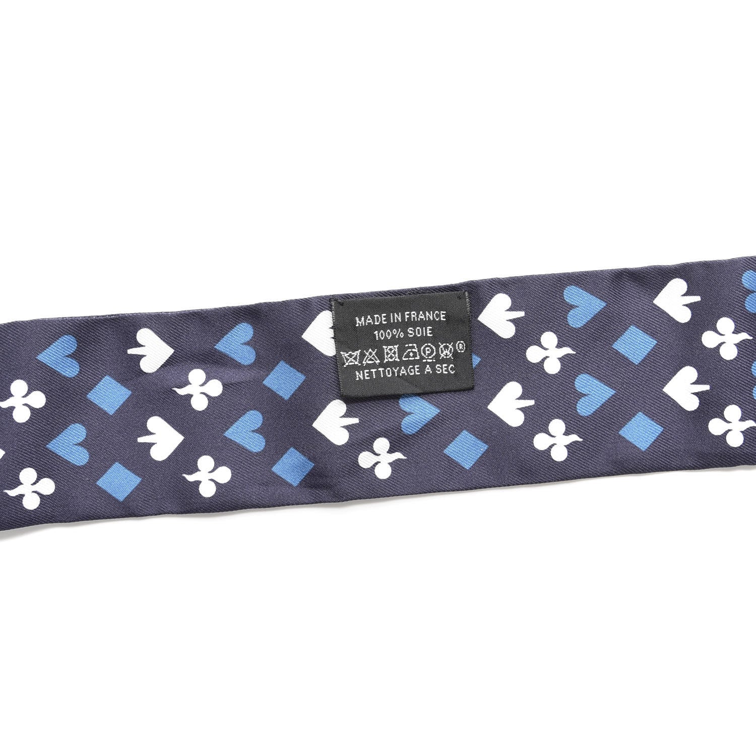Hermes Silk Jeu de Cartes Twilly Marine Petrole White 2 of 6