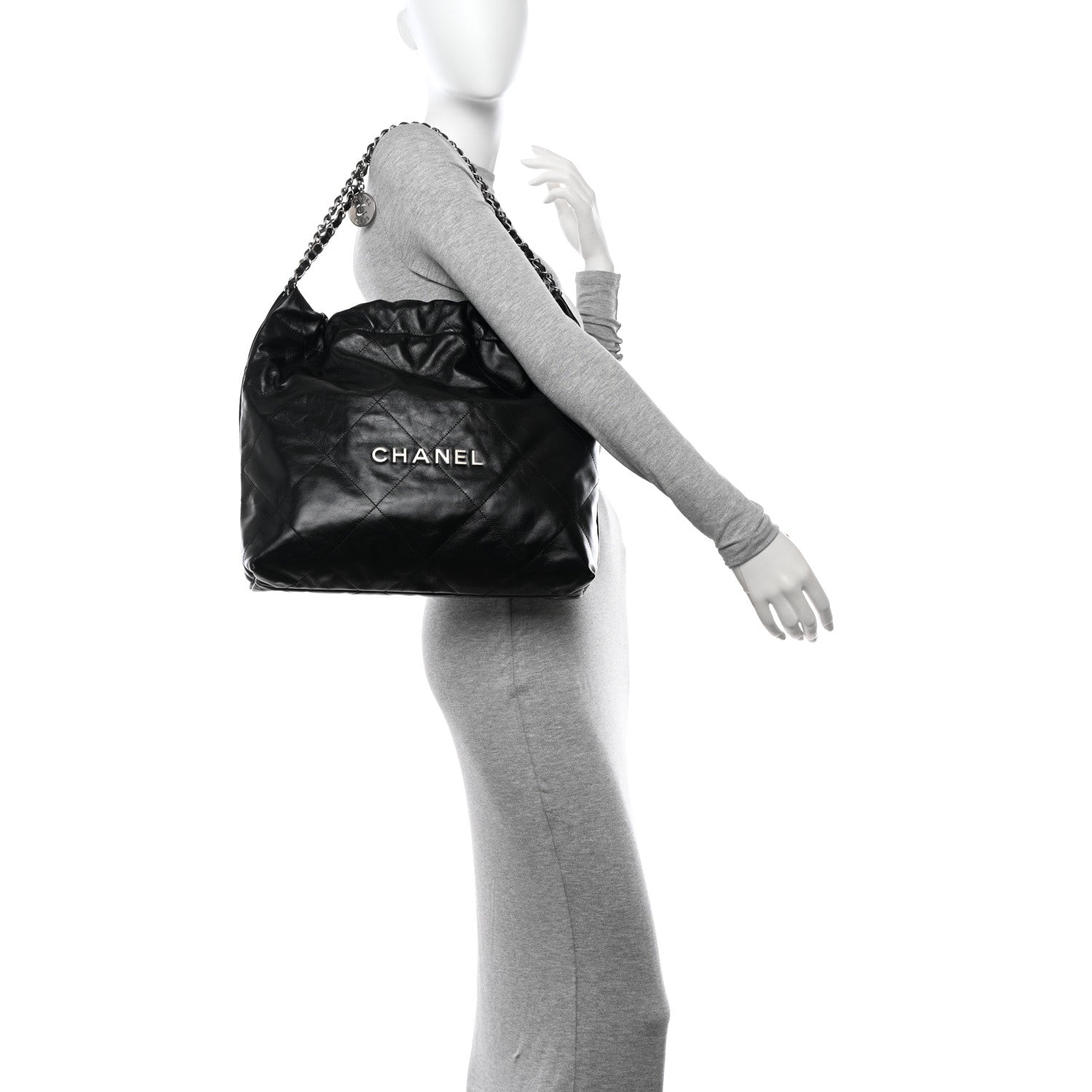 Chanel Shiny Calfskin Quilted Chanel 22 Black 2 of 11
